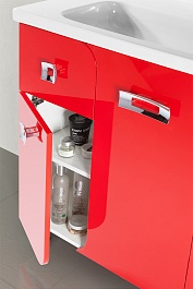 Водолей Тумба с раковиной "Арнелла 100" напольная красная – фотография-9